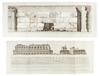 PIRANESI, GIOVANNI BATTISTA. Six large engraved plates, from Le Antichà Romane.